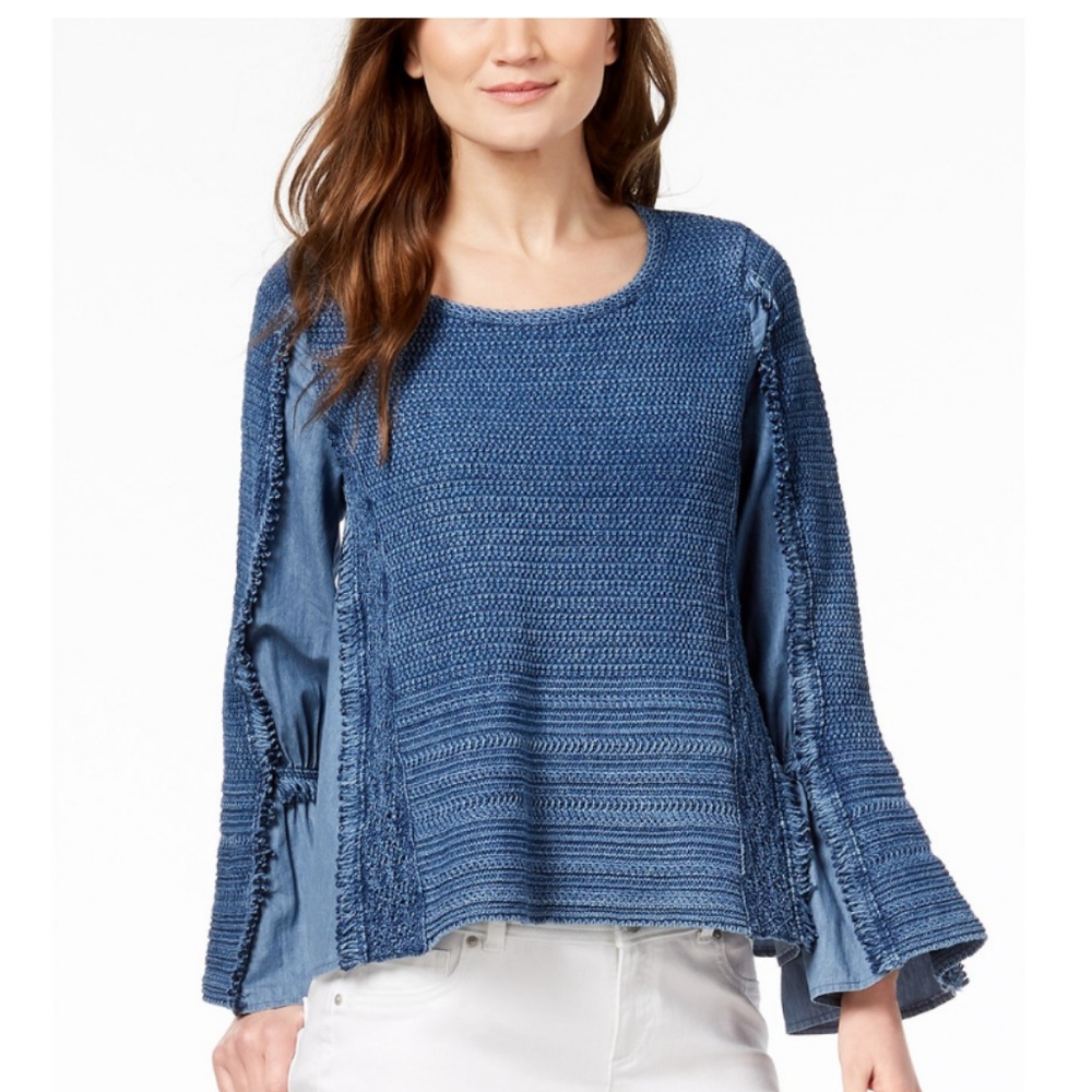 NWT INC Chambray Knit Sweater